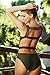 Joy&Bella Solid Color Deep V Neck One Piece Swimsuit Bikini Set Bathing Suit Beach Swimwear Monokini, Dark Green (L (US 12-14))