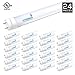 Hyperikon T8 LED Light Tube, 4ft, 18W (40W equivalent), 6000K (Very Bright White), 1950 Lumens, Single End Powered, Frosted Lens, UL listed [4 Tombstones Included] - 24-Pack