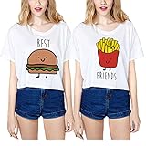 Weigou Summer Crop Tops Women Best Friends Printed Shirt T Shirts Sisterhood Funny Tees
