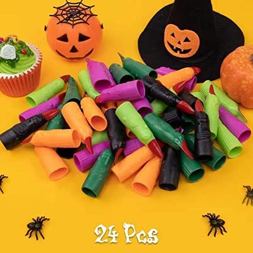 Finger Pointers for Kids Reading, Multicolor Witch Fingers, Finger Nail Covers for Kindergarteners, Young Readers, Cosplay Costume Party, Masquerade Decorations, 24 Pcs
