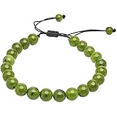 VN Jewelry Handmade Womens Mens 8mm Natural Gemstone Bracelet Adjustable | Chakra Stress Anxiety Power Bead Healing Crystal Gemstone Friendship Bracelet