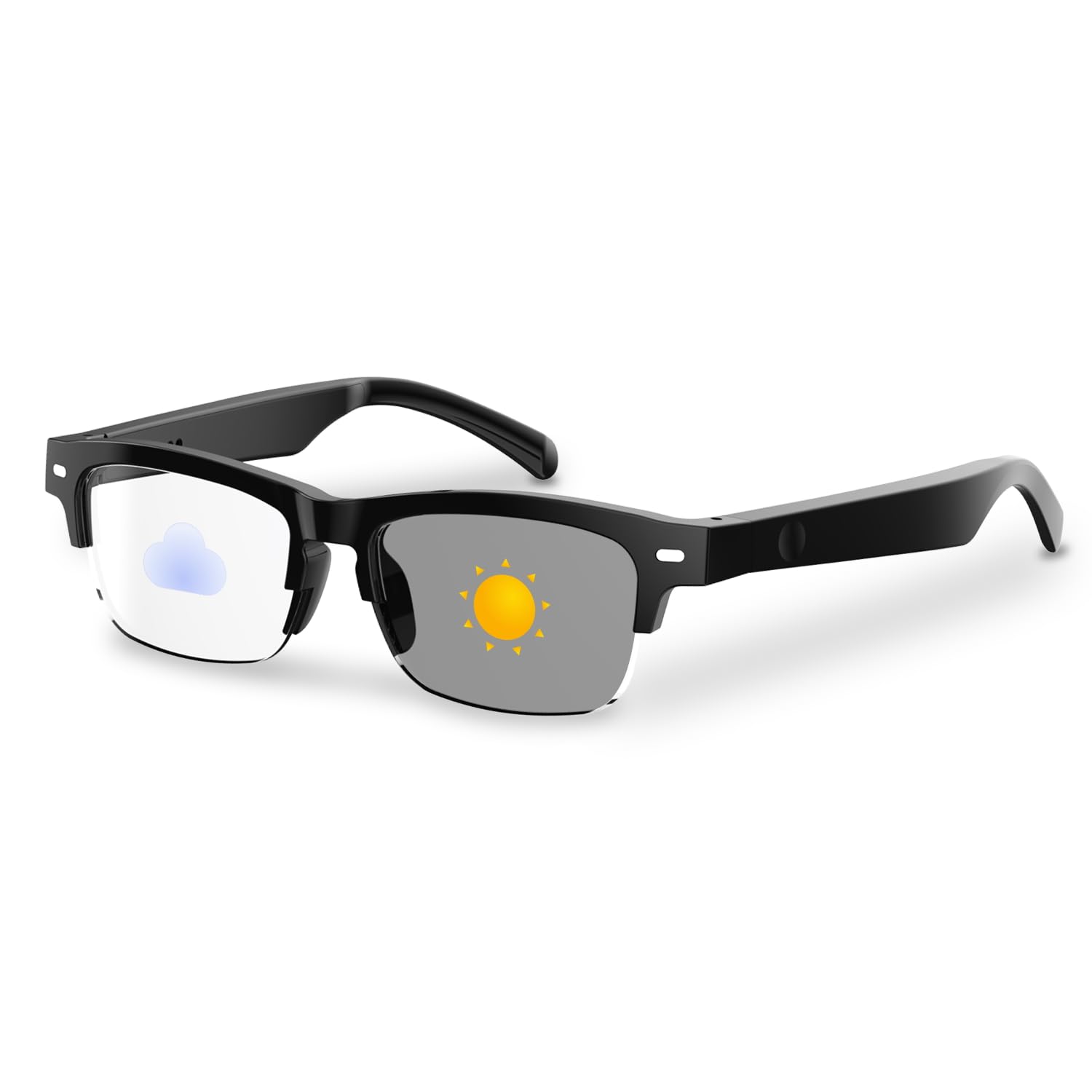 Photo 1 of padom Smart Glasses, Open-Ear Sound Mic & Speakers, Smart Audio Polarized Sunglasses with Photochromic Lenses, IPX4 Waterproof, Voice Assistant, Unisex Bluetooth Glasses for Travel, Working & Driving