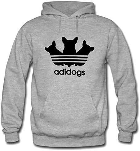 Hillet Men's Adidogs Pullover Hoodie Sweatshirt Size S Gray