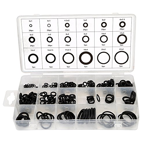 DIFEN 225 Pcs/18 Sizes Rubber O-Ring Sealing Gasket/Washer Seal Assortment Set for Plumbing,Automotive,General Repair with Case