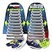 DIAGONAL ONE Gray Elastic No Tie Shoe Laces for Adults Sneakers & Kids Sneakers fits Mens, Womens & Unisex Rubber Shoes, Tieless Shoelaces for Easy Slip On Sneakers, Set of Shoe Laces for Sneakers