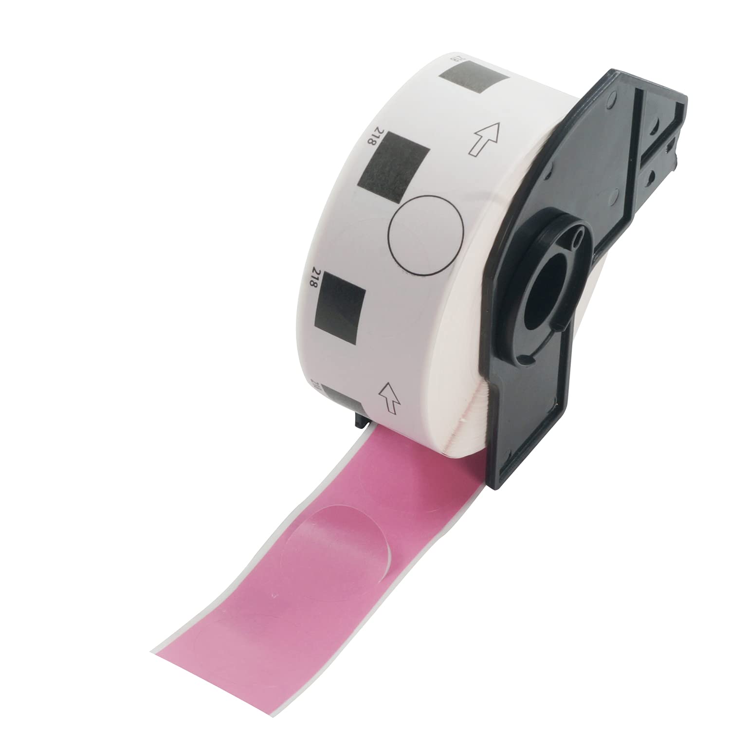 BETCKEY - 1000 Pink Labels Replacement for Brother DK-11218, Φ24mm Round 1 Inch Large Round Labels Compatible with Brother QL Label Printers