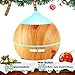 Essential Oil Diffuser XFelectronics 250ml Aroma Oil Diffuser, Aromatherapy Oil Diffuser Humidifier, Ultrasonic Diffuser Wood Grain with Waterless Auto Shut-off, 7 Colored LED Lights, Adjustable MIST