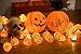 JamBer Halloween Pumpkin Fairy Lights 20LED Pumpkin String Lights 6.9Feet Battery Operated Halloween Lights 3D Halloween Orange Pumpkin Lights for Halloween Party Decorations,Warm White