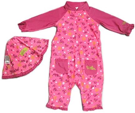 Amazon Co Jp Uv Skinz ユーブイ スキンズ ガールズ Uv加工水着2点セット ピンク 3 6m 日本サイズ60 70cm程度 服 ファッション小物