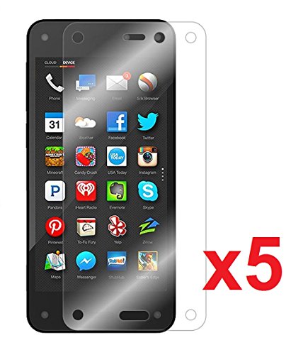 eTECH Collection 5 Pack of Crystal Clear Screen Protectors for Amazon Fire Phone - from USA