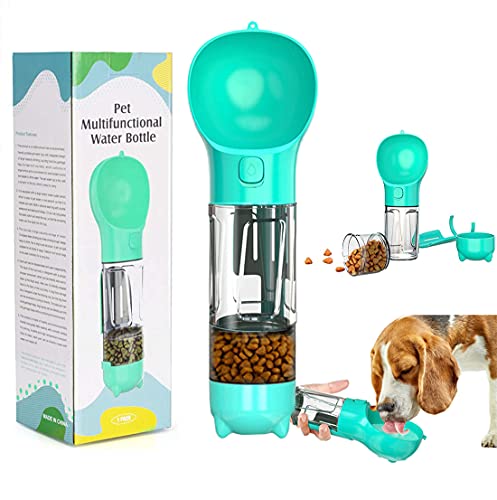 Browfin 4 in 1 Dog Water Bottle, Pet Portable Water Bottle with 300ML Water Tank, Dog Food Storage, Poop Shovel…