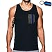 Thin Blue Line Flag Leo Police Support Front & Back Men's Tank Top & Keychain Gift Black (Large)