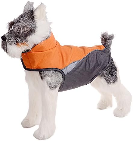 FOREYY Dog Jacket with Waterproof Outer Layer and Warm Fleece Inner Layer - Reflective Dog Pet Winter Coat Vest Apparel for Small Medium and Large Dogs(Orange,L)
