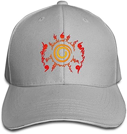 Cavely Naruto Ninetails Kyuubi Seal Sandwich Cap Snapback Hats Style Black