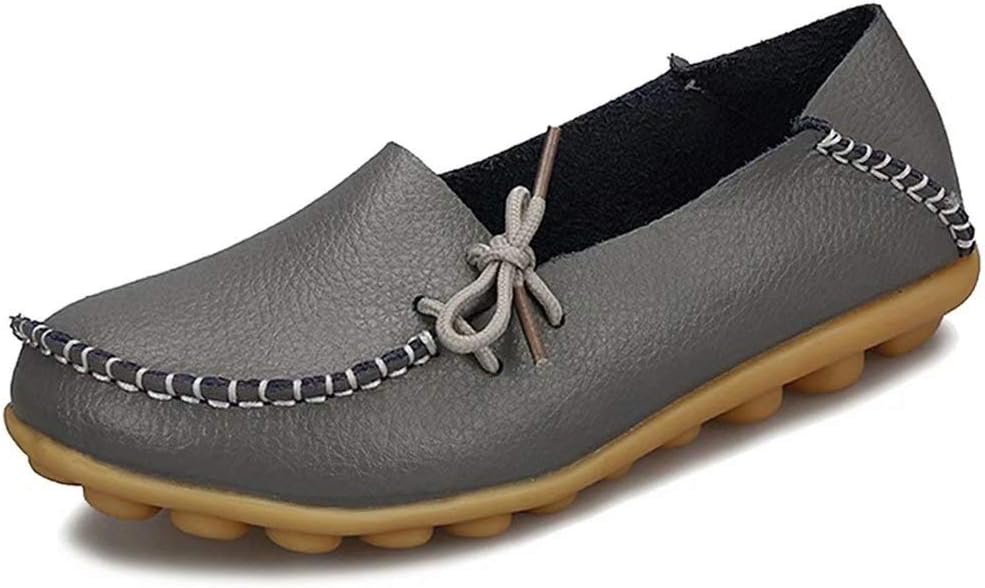 Fangsto Women's Leather Slipper Loafers Flat Shoes Slip-Ons