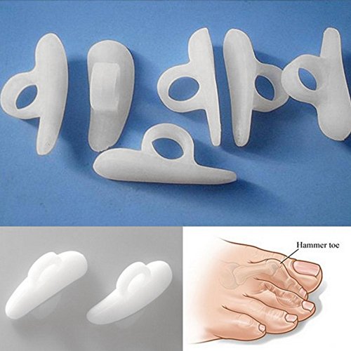 Refaxi 2Pcs 1Pair Soft Silicone Gel Toe Straightener Hammer Claw-like Mallet Toe Aid