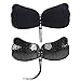 Muryobao Strapless Bra Self Adhesive Backless Bras Silicone Push up Bra for Women Wedding Dress Black D Cup