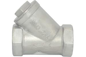 Megairon 1-1/2" WYE Strainer Mesh Filter Valve,800WOG Y-Spring NPT Female Check Valve,Stainless Steel SS316 CF8M