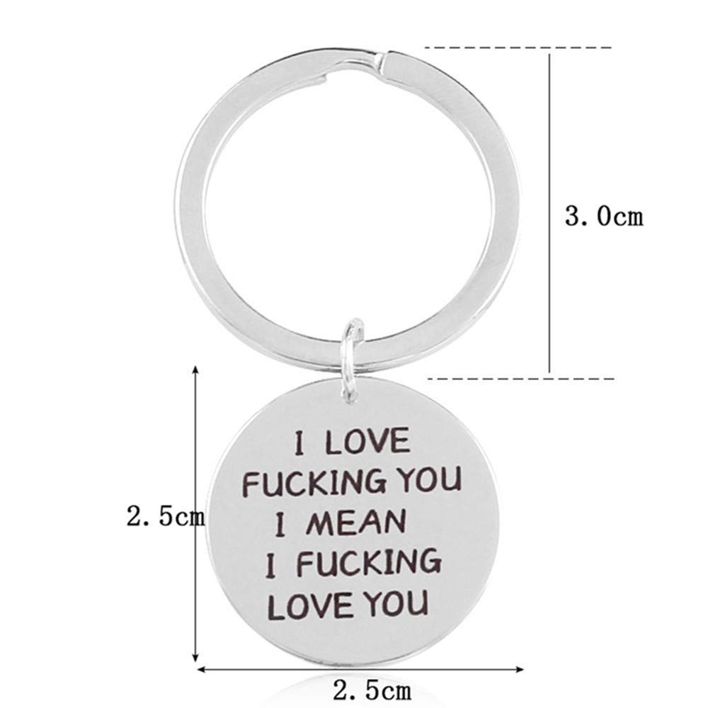 Runalp I Love Fucking You I Mean I Fucking Love You, Funny Keychain, for Lovers and Couples