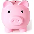 PJDRLLC Large Piggy Bank, Unbreakable Plastic Money Bank, Coin Bank for Girls and Boys, Large Size Piggy Banks, Practical Gifts for Birthday, Easter, Christmas (Pink)