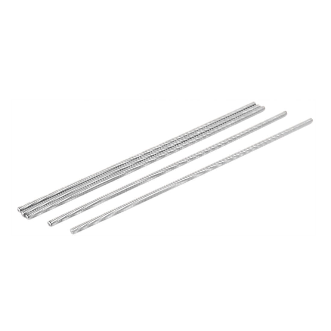 Sourcingmap M4 x 180mm 0.7mm Pitch 304 Stainless Steel Fully Threaded Rods Silver Tone 5 Pcs