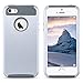 iPhone SE Case, iPhone 5S Case, iPhone 5 Case, ULAK Slim Dual Layer Protection Case Shock Absorbing Hard Rugged Ultra Protective Back Rubber Cover with Impact Protection(Silver+Gray)