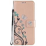 For Galaxy S8 Plus Case,HP95(TM) Fashion Ultra Slim Flower Layered Leather Flip Case Wallet Cards cover For Samsung Galaxy S8 Plus 6.2inch (Gold)
