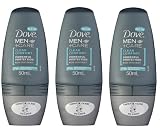 Dove Men Clean Comfort Anti-perspirant Deodorant Roll-on 50ml (1.7 Fluid Ounce). (Pack of 3)