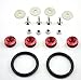 PerfecTech 4pcs/Set Car Trunk Bumpers Fender Hatch Lids Quick Release Fasteners Kit Red