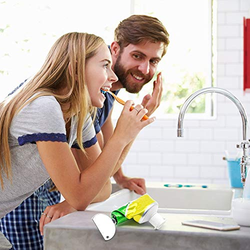 4 Pcs Toothpaste Squeezer - 2 in 1 Toothpaste Dispenser Key and Toothpaste Tube Squeezer Rollers, Metal Toothpaste Tube Wringer Seat Holder Stand by INTSUN