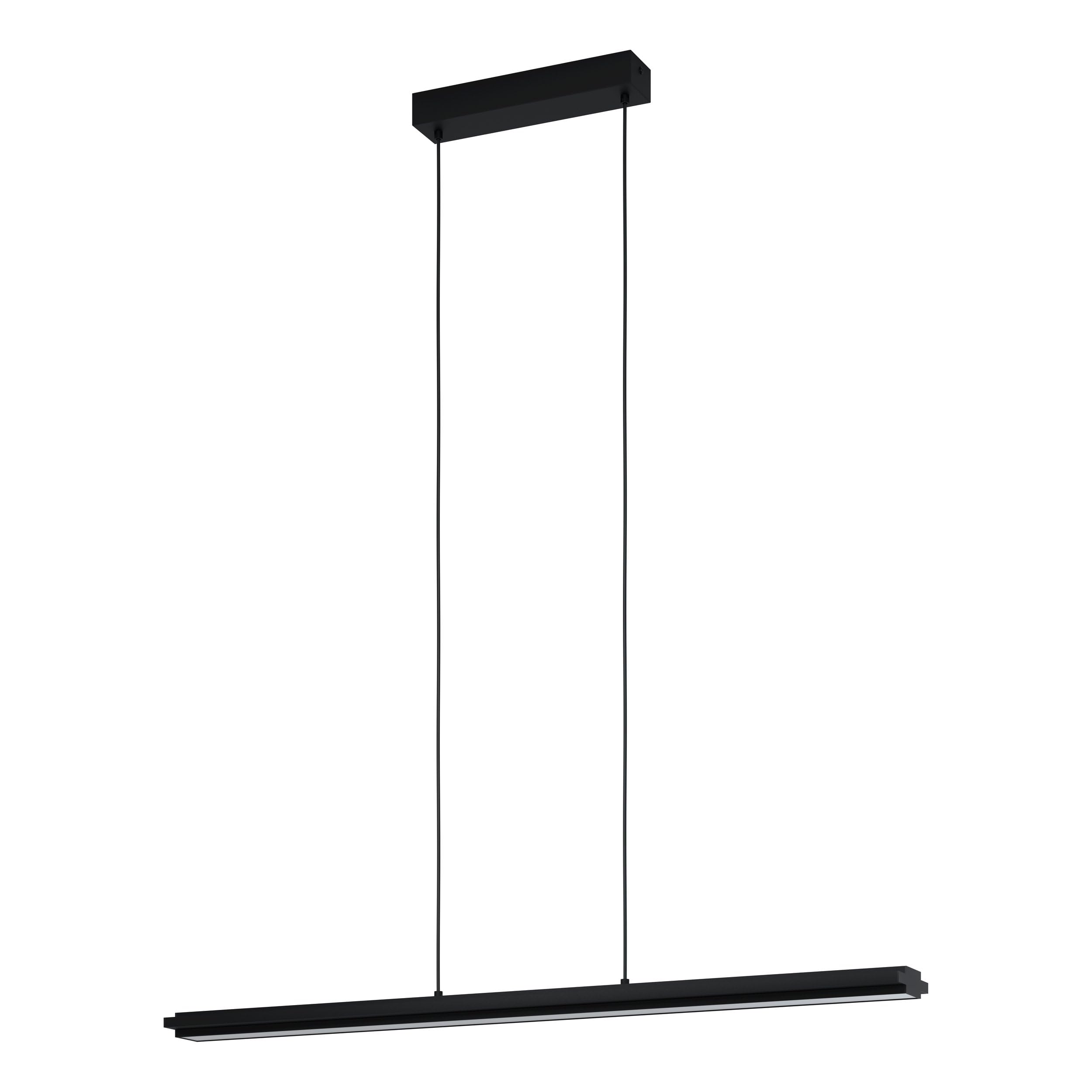 Eglo LED Pendant Lighting Cambulos, dimmable Ceiling Light Fitting Made of Black Metal and White Plastic, Minimalist Hanging lamp for Dining and Living Room, Warm White