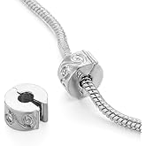 RUBYCA 40pcs Silver Color Clip Lock Stopper Clasp Beads DIY fit European Charm Bracelet Model 154