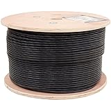 Vertical Cable Cat6, UTP, UV Jacket, Outdoor, CMX, 1000ft, Black, Bulk Ethernet Cable