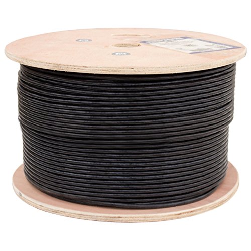 Vertical Cable Cat6, UTP, UV Jacket, Outdoor, CMX, 1000ft, Black, Bulk Ethernet Cable