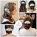 SWEETV Flower Wedding Hair Comb Ivory Pearl Clip,Bridal Hair Piece Women Hair Accessories for Brides