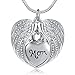 Cring Coco Unisex Angel Wing Memorial Keepsake Ashes Urn Pendant Necklace,I Used To Be His Angel Now He's Mine(Mom)
