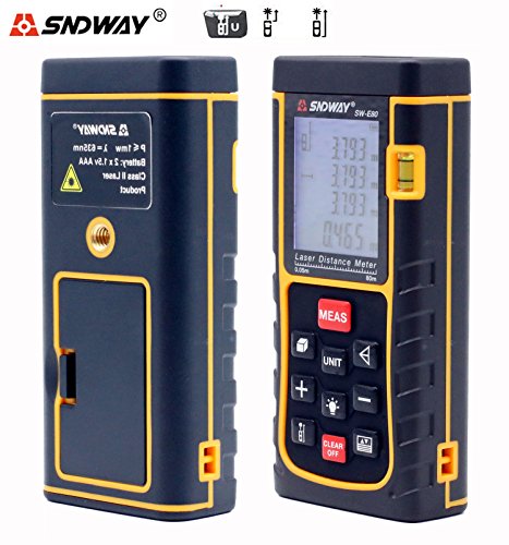SNDWAY SW-E80 80M 262FT Digital Diastimeter Laser Distance Meter Laser Rangefinder Meter Area Volume Measure Tool