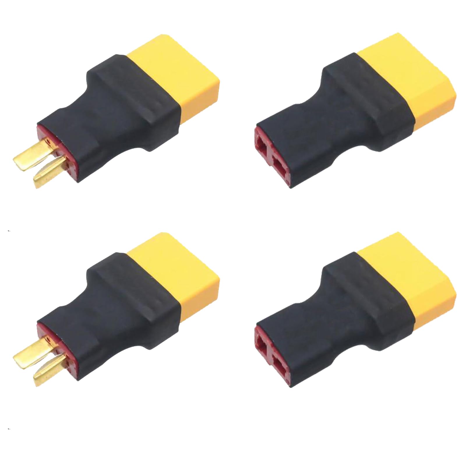 LINSYRC 2 Pairs Deans T Plug to XT90 Connector RC Male Female Adapter for RC Lipo NiMH Battery Charger (XT90 to Deans T-Plug)