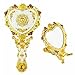 Ivenf Heart Shape Royal Vintage Princess Mirror, Hand-Painted Metal Handheld Mirror, Golden