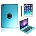 iPad Mini Keyboard Case, BoriYuan Bluetooth Wireless Keyboard Folio Flip Smart Cover for Apple iPad Mini 3/ iPad Mini 2/ iPad Mini 1 with Folding Stand and Auto Sleep/Wake Function, Blue