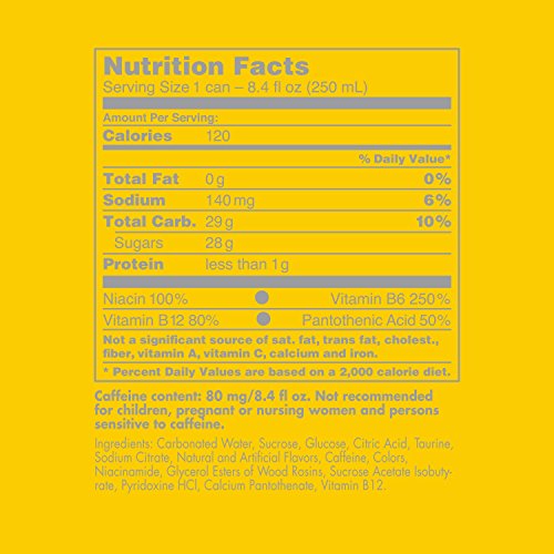 image for Red Bull Energy Drink, Tropical, 4 Pack of 8.4 Fl Oz, Yellow Edition