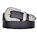 Talleffort Ladies Vintage Western Leather Belts for Women Genuine Leather Belt Black-S