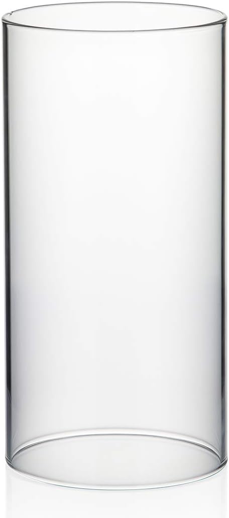 WGVI Clear Hurricane Candleholder,Glass Chimney for Candle Open Ended, Chimney Tube of Sizes in Various for Choice, 4" Wide x 8" Tall: Kitchen & Dining