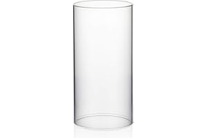 WGVI Clear Hurricane Candleholder,Glass Chimney for Candle Open Ended, Chimney Tube of Sizes in Various for Choice, 4" Wide x 8" Tall