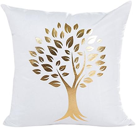 Clearance! ZOMUSA Gold Foil Printing Pillow Case Sofa Waist Throw Cushion Cover Home Decor (D)