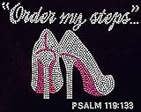 Order my steps PSALM 119:133 (Fuchsia Pink) Rhinestone Transfer