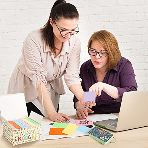 Koogel 300 Pcs Colored Index Cards, 2.2 x 3.5 Inch Study Cards Colored Notecards on Ring Flash Cards for School Learning Memory Recipe Cards Game Card