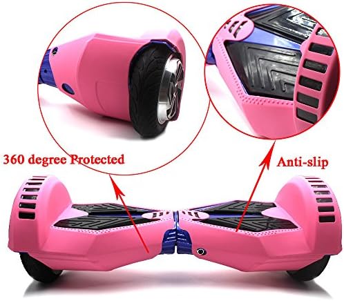 Eoozon Hoverboard Silicone Case Scratch Protector Wrap Rubber Cover for 8 Inch Classic 2 Wheels Balance Scooter (Pink)