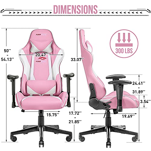 Pink Gaming Chair That Supports 300 Lbs Vitesse Gaming Chair,Pink