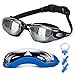 Asehuoz Swimming Goggles Anti Fog Shatterproof UV Protection,No Leaking with Silicone Nose Clip Ear Plugs and Protection Case Swimming Goggles Suit for Men Women Kids-Best Swim Goggles (black-1)